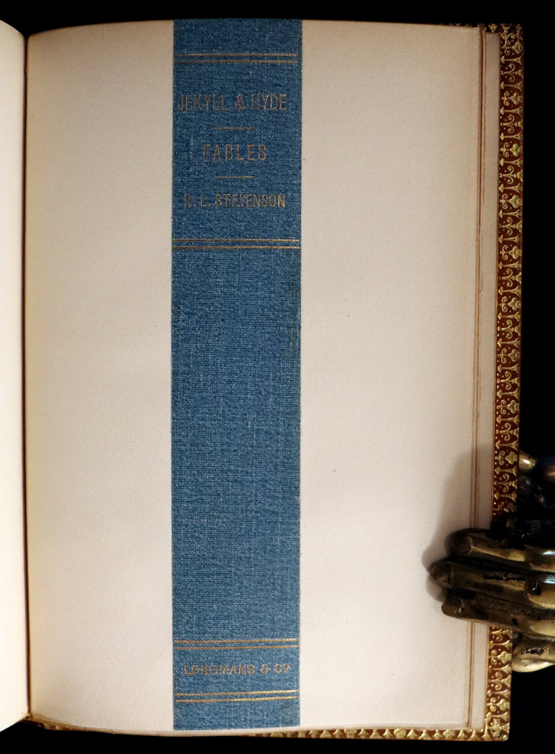 1896 Rare Book bound by Zaehnsdorf - The Strange Case of Dr Jekyll and Mr Hyde with Other Fables by Stevenson.