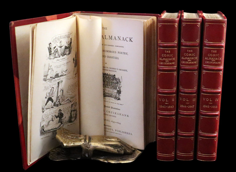 1880 Fine Bayntun Binding set - Cruikshank's Comic Almanack with Many Hundred Illustrations.