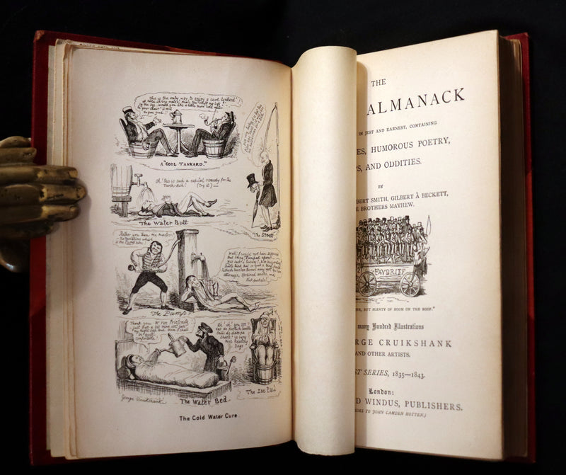 1880 Fine Bayntun Binding set - Cruikshank's Comic Almanack with Many Hundred Illustrations.