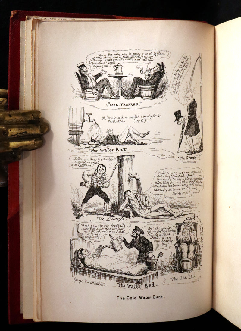 1880 Fine Bayntun Binding set - Cruikshank's Comic Almanack with Many Hundred Illustrations.