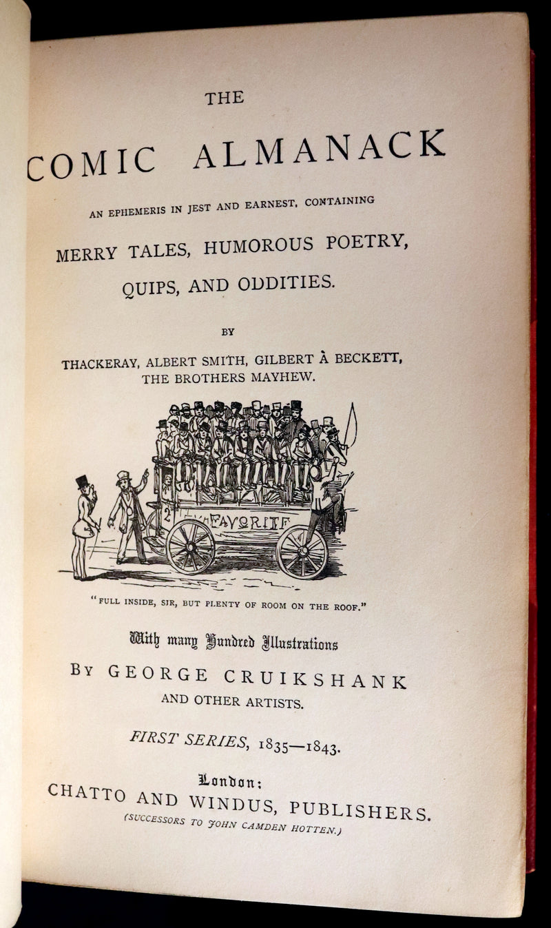 1880 Fine Bayntun Binding set - Cruikshank's Comic Almanack with Many Hundred Illustrations.