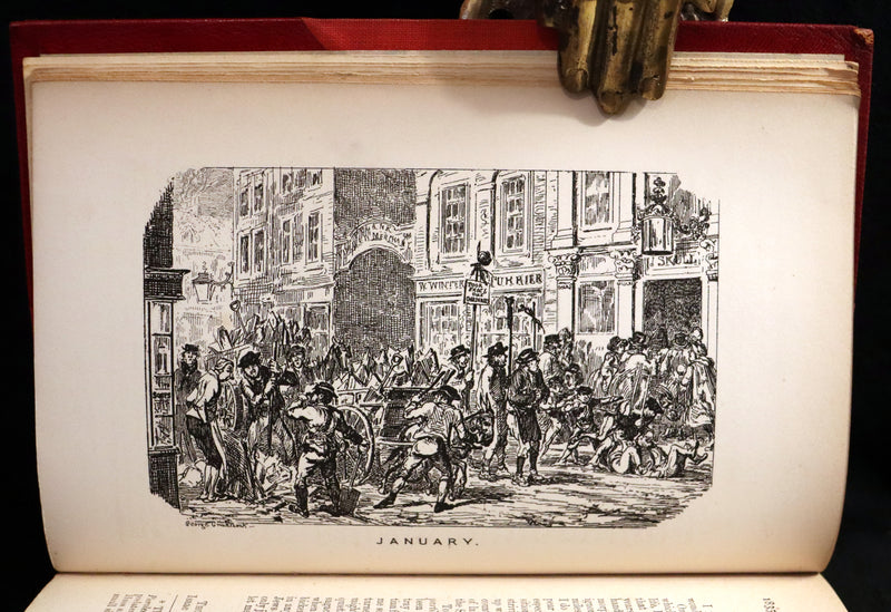1880 Fine Bayntun Binding set - Cruikshank's Comic Almanack with Many Hundred Illustrations.