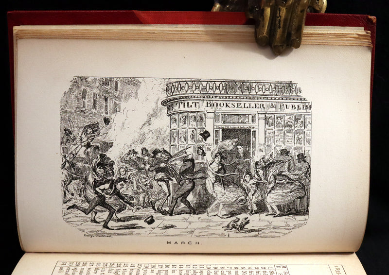 1880 Fine Bayntun Binding set - Cruikshank's Comic Almanack with Many Hundred Illustrations.