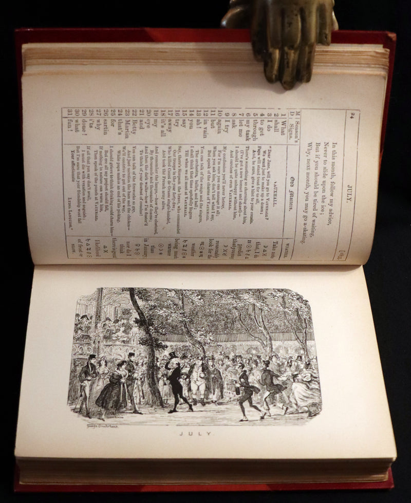 1880 Fine Bayntun Binding set - Cruikshank's Comic Almanack with Many Hundred Illustrations.