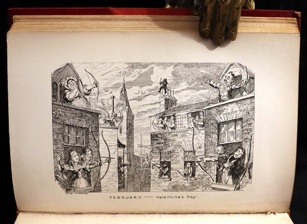 1880 Fine Bayntun Binding set - Cruikshank's Comic Almanack with Many Hundred Illustrations.