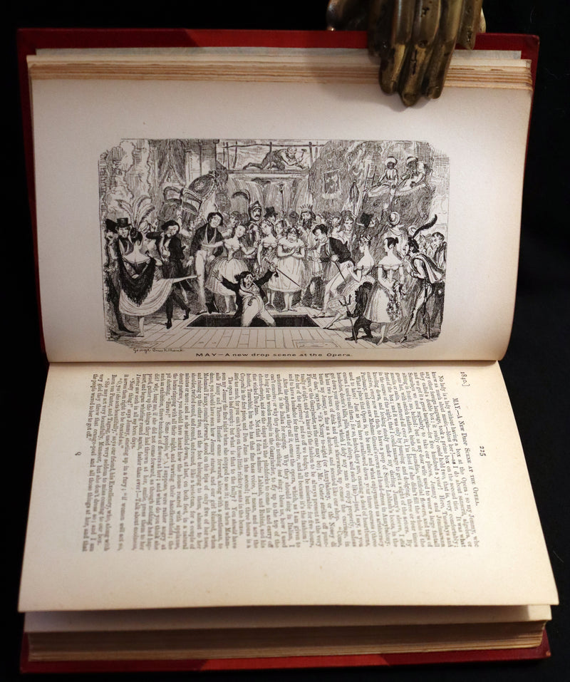 1880 Fine Bayntun Binding set - Cruikshank's Comic Almanack with Many Hundred Illustrations.