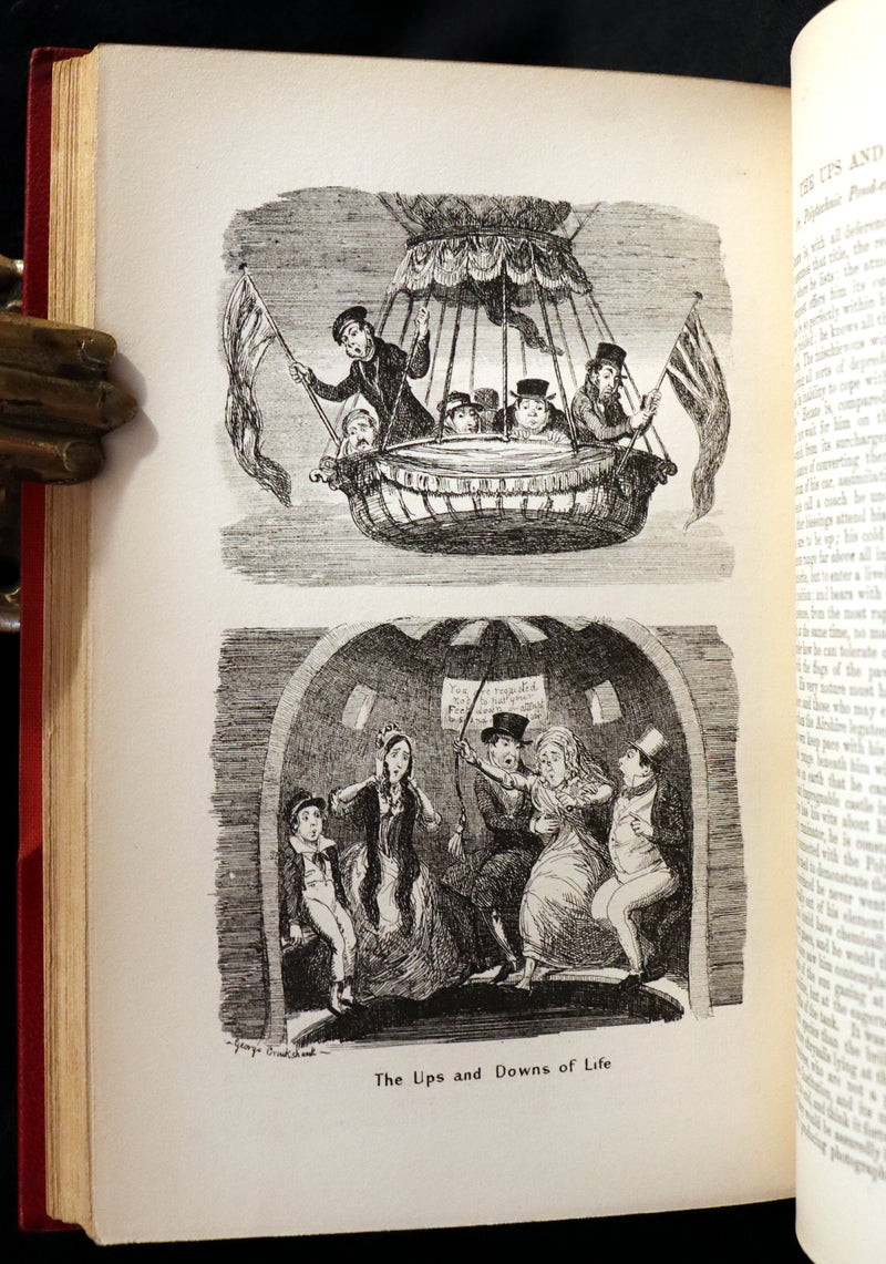 1880 Fine Bayntun Binding set - Cruikshank's Comic Almanack with Many Hundred Illustrations.