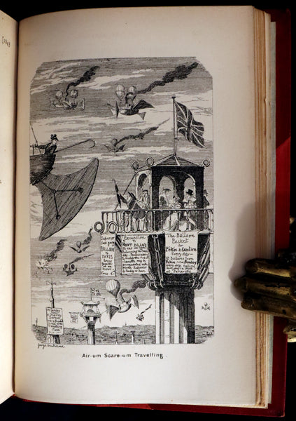 1880 Fine Bayntun Binding set - Cruikshank's Comic Almanack with Many Hundred Illustrations.