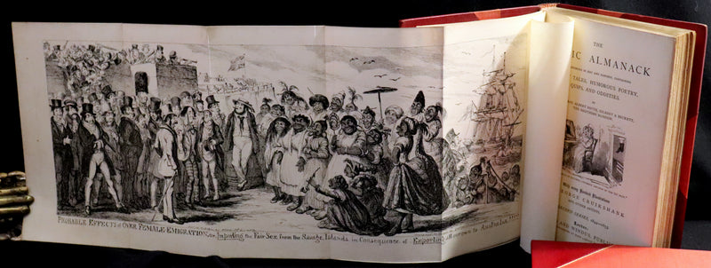 1880 Fine Bayntun Binding set - Cruikshank's Comic Almanack with Many Hundred Illustrations.