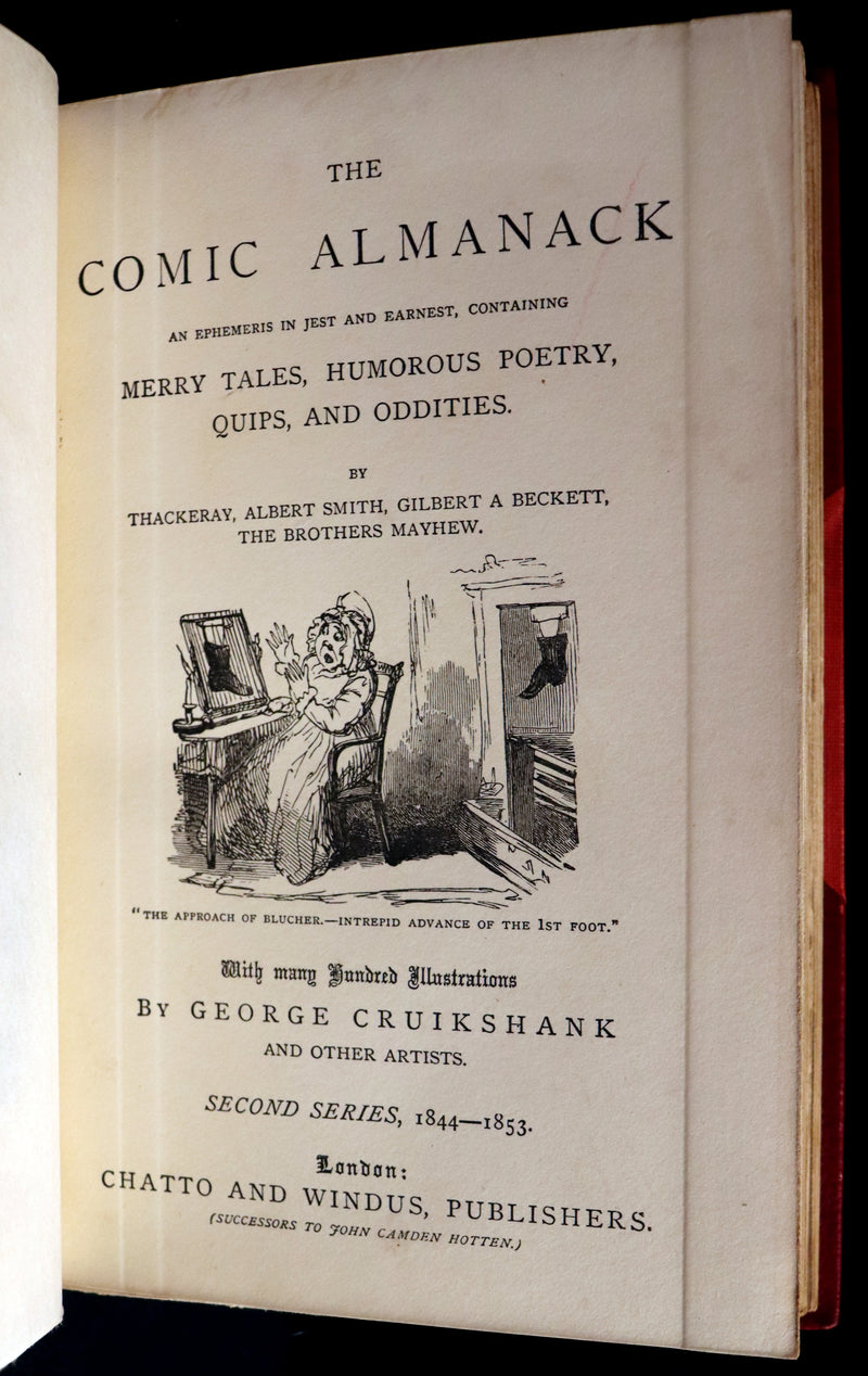 1880 Fine Bayntun Binding set - Cruikshank's Comic Almanack with Many Hundred Illustrations.