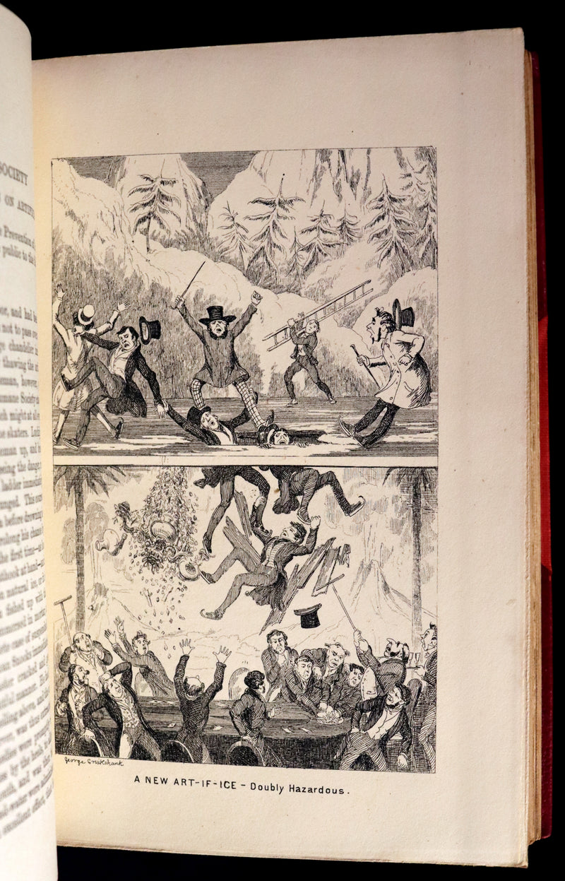 1880 Fine Bayntun Binding set - Cruikshank's Comic Almanack with Many Hundred Illustrations.
