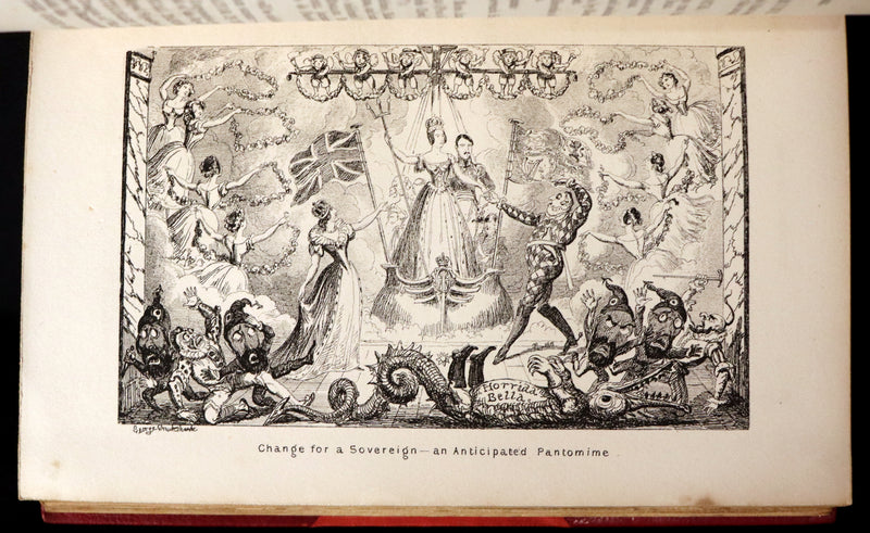 1880 Fine Bayntun Binding set - Cruikshank's Comic Almanack with Many Hundred Illustrations.