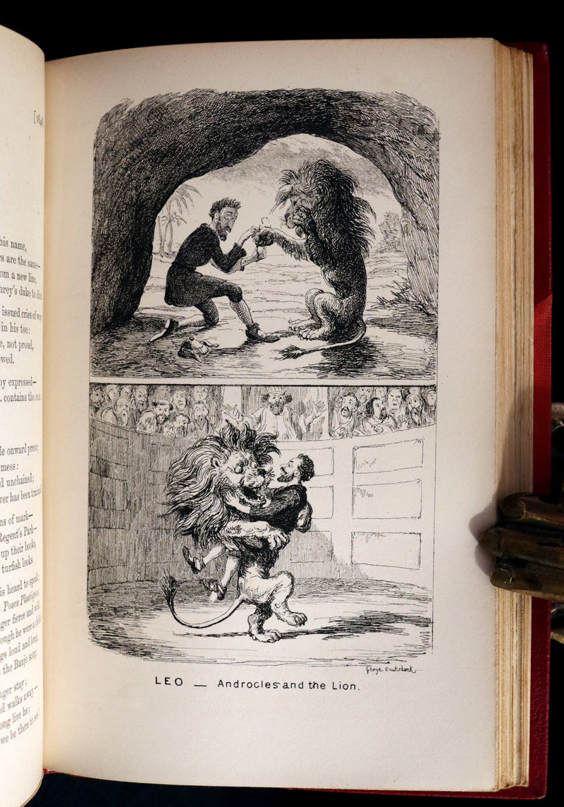 1880 Fine Bayntun Binding set - Cruikshank's Comic Almanack with Many Hundred Illustrations.