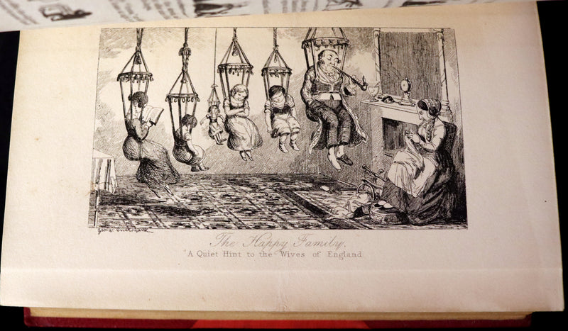 1880 Fine Bayntun Binding set - Cruikshank's Comic Almanack with Many Hundred Illustrations.