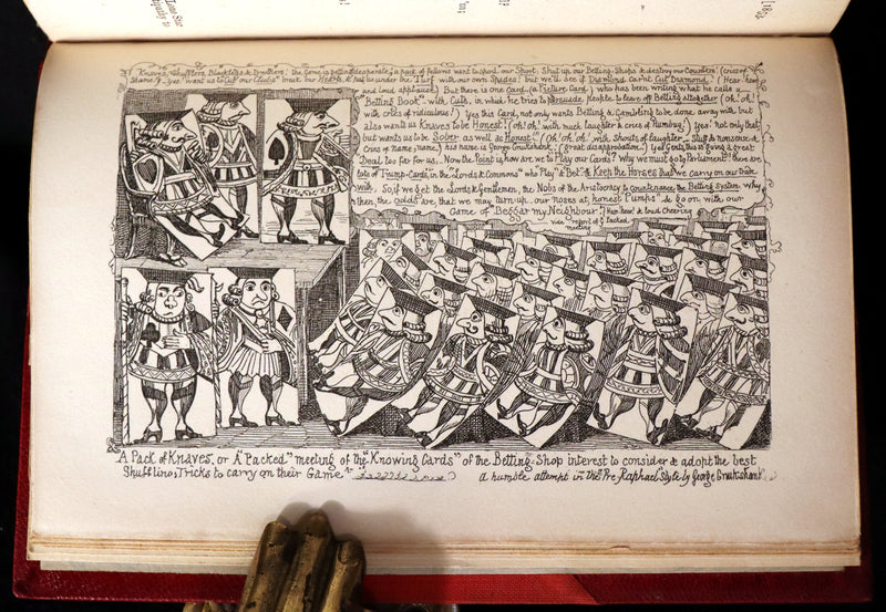 1880 Fine Bayntun Binding set - Cruikshank's Comic Almanack with Many Hundred Illustrations.