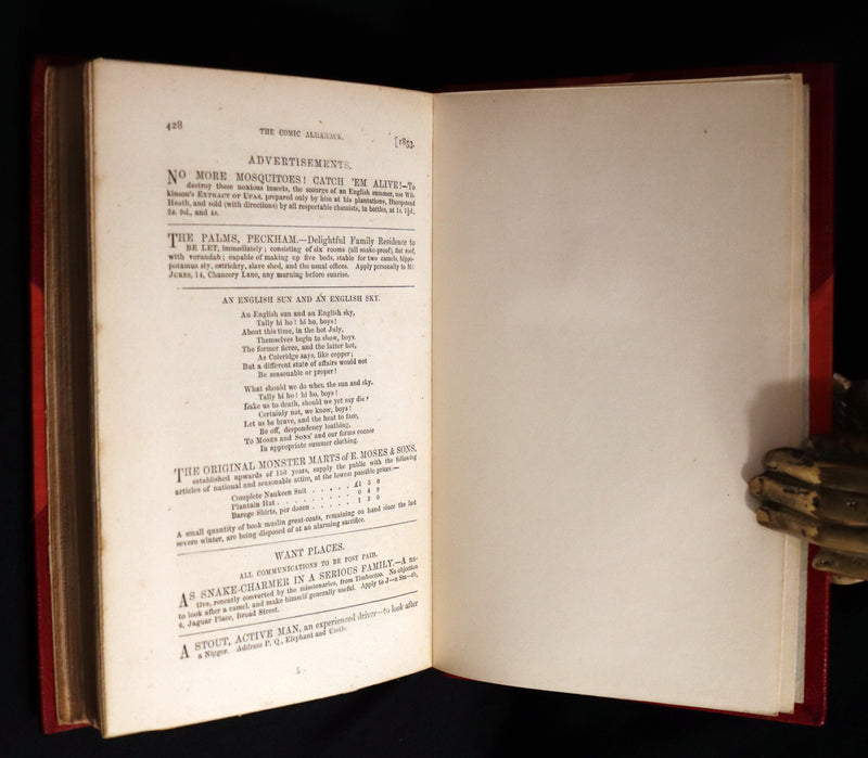 1880 Fine Bayntun Binding set - Cruikshank's Comic Almanack with Many Hundred Illustrations.
