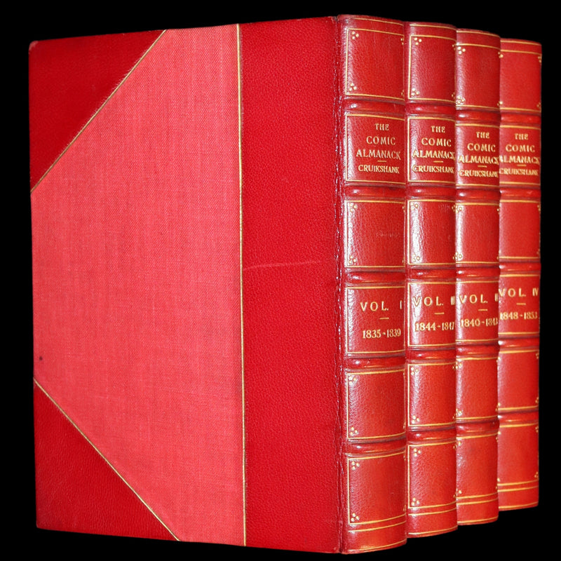1880 Fine Bayntun Binding set - Cruikshank's Comic Almanack with Many Hundred Illustrations.