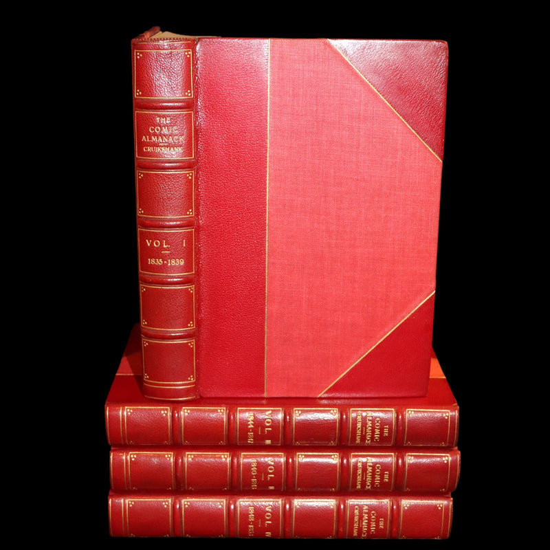 1880 Fine Bayntun Binding set - Cruikshank's Comic Almanack with Many Hundred Illustrations.