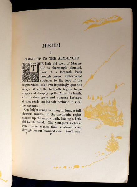 1919 Rare Book - HEIDI by Johanna Spyri illustrated in color by Maria L. Kirk. The Gift Edition.