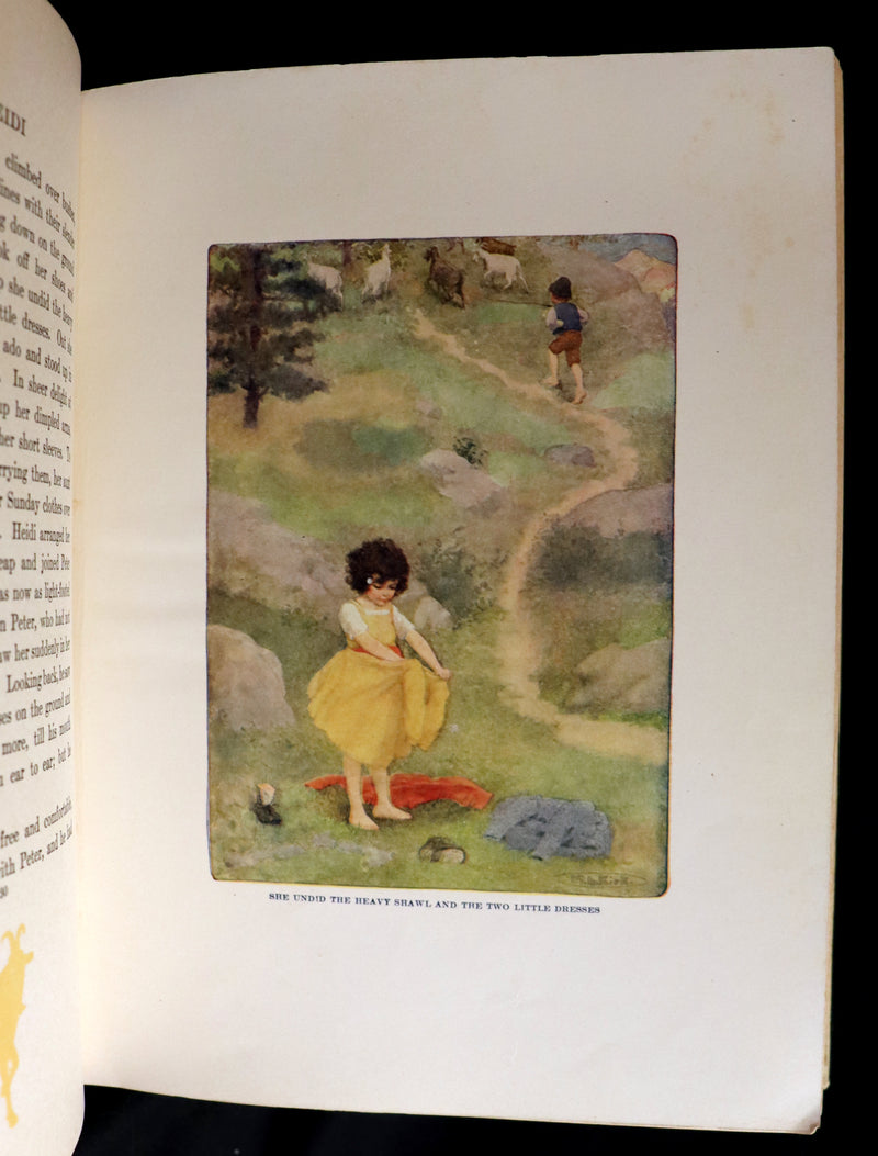 1919 Rare Book - HEIDI by Johanna Spyri illustrated in color by Maria L. Kirk. The Gift Edition.