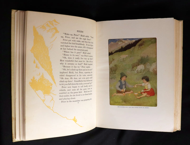 1919 Rare Book - HEIDI by Johanna Spyri illustrated in color by Maria L. Kirk. The Gift Edition.