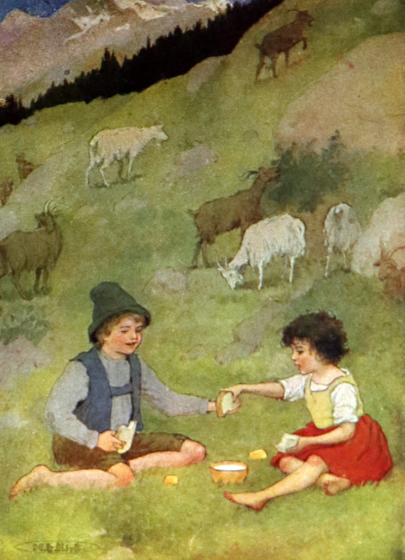 1919 Rare Book - HEIDI by Johanna Spyri illustrated in color by Maria L. Kirk. The Gift Edition.