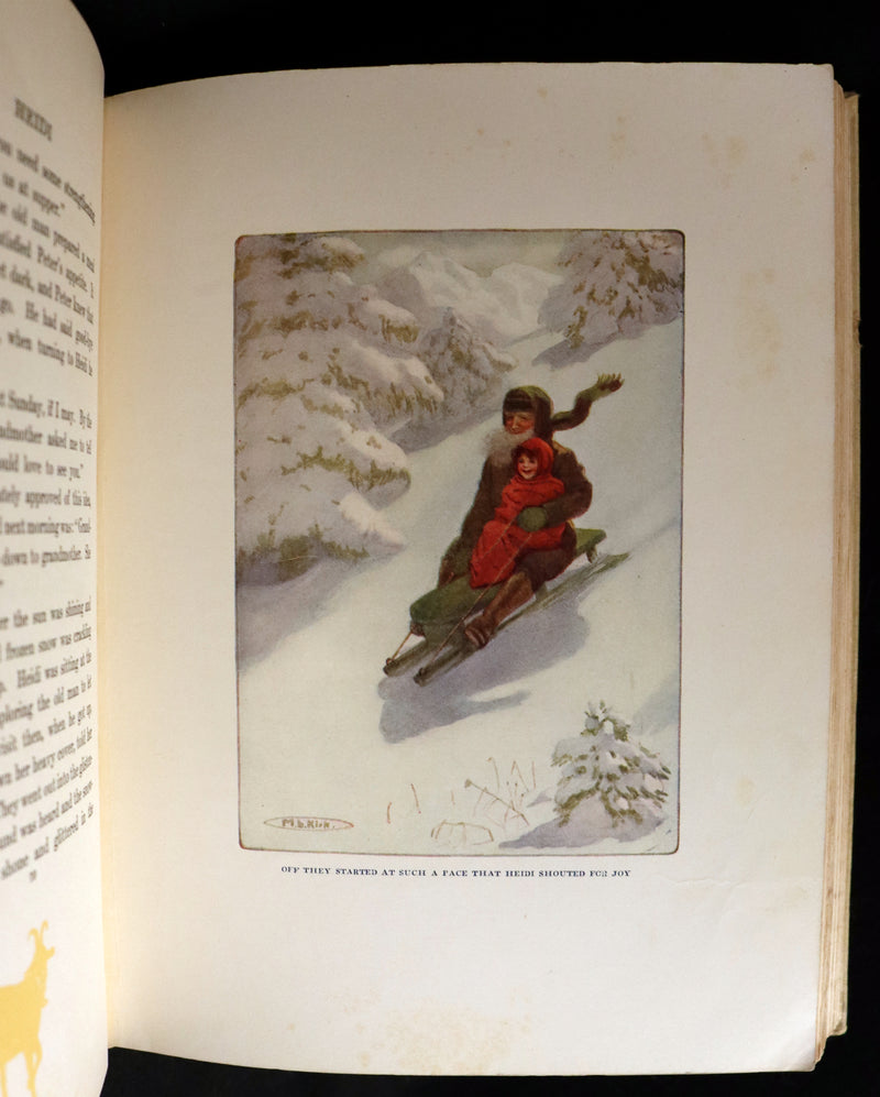 1919 Rare Book - HEIDI by Johanna Spyri illustrated in color by Maria L. Kirk. The Gift Edition.
