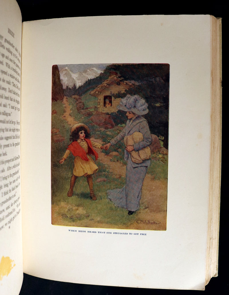 1919 Rare Book - HEIDI by Johanna Spyri illustrated in color by Maria L. Kirk. The Gift Edition.