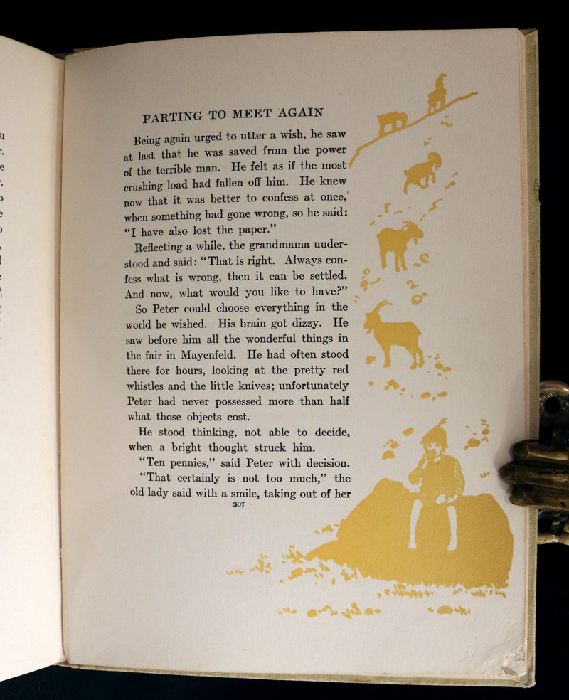 1919 Rare Book - HEIDI by Johanna Spyri illustrated in color by Maria L. Kirk. The Gift Edition.