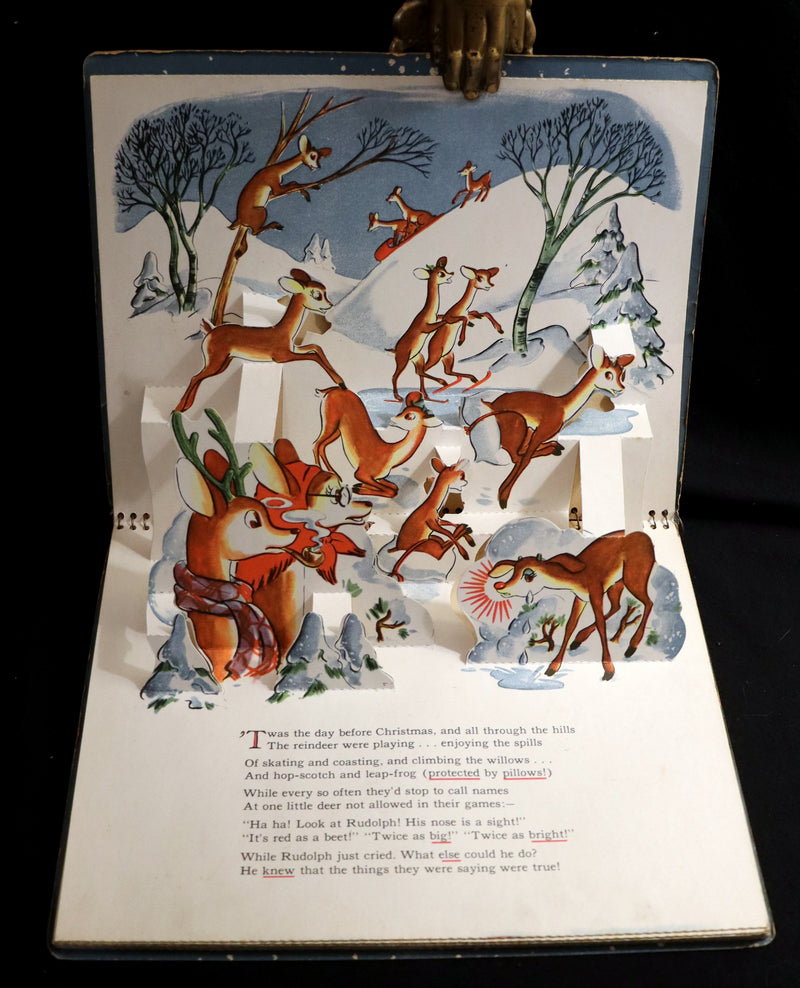 1950 Rare Pop-Up Edition - RUDOLPH The Red-Nosed Reindeer by Robert L. May, Illustrated by Marion Guild.