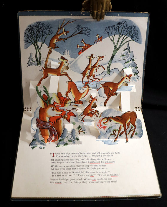 1950 Rare Pop-Up Edition - RUDOLPH The Red-Nosed Reindeer by Robert L. May, Illustrated by Marion Guild.