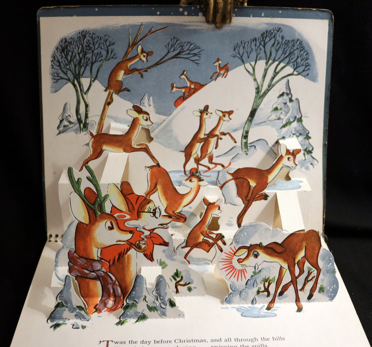 1950 Rare Pop-Up Edition - RUDOLPH The Red-Nosed Reindeer by Robert L. May, Illustrated by Marion Guild.