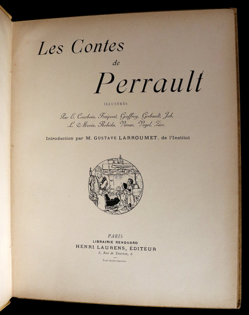 1890 Rare French Book - LES CONTES DE PERRAULT - Fairy Tales by Charles Perrault.
