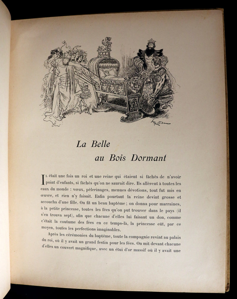 1890 Rare French Book - LES CONTES DE PERRAULT - Fairy Tales by Charles Perrault.