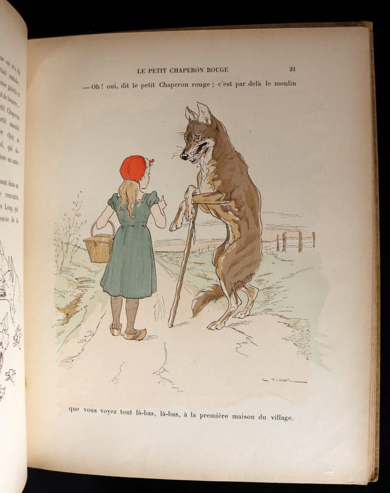 1890 Rare French Book - LES CONTES DE PERRAULT - Fairy Tales by Charles Perrault.