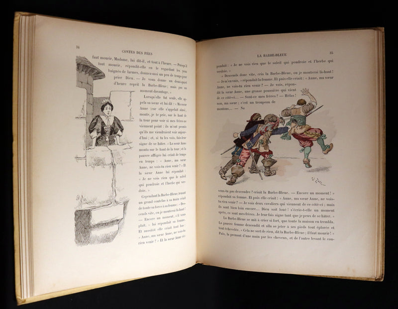 1890 Rare French Book - LES CONTES DE PERRAULT - Fairy Tales by Charles Perrault.