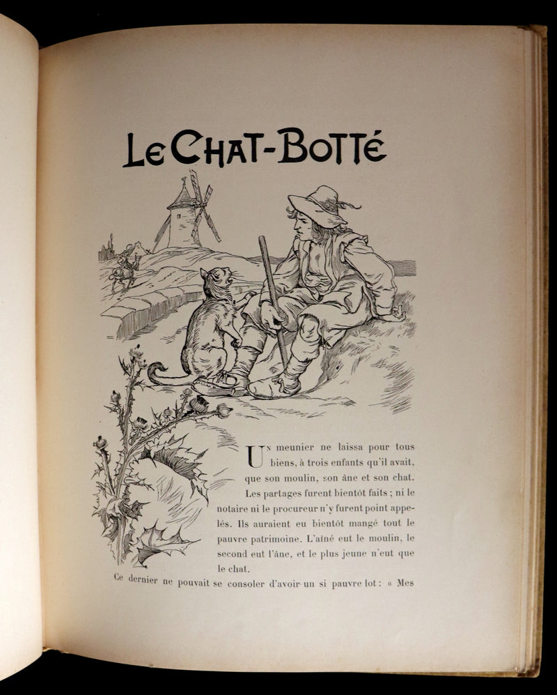 1890 Rare French Book - LES CONTES DE PERRAULT - Fairy Tales by Charles Perrault.