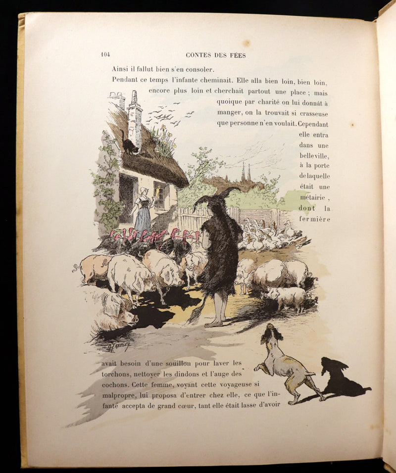 1890 Rare French Book - LES CONTES DE PERRAULT - Fairy Tales by Charles Perrault.