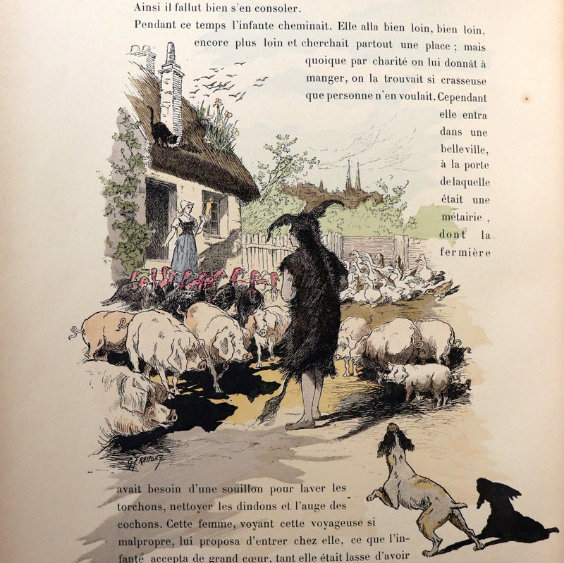1890 Rare French Book - LES CONTES DE PERRAULT - Fairy Tales by Charles Perrault.