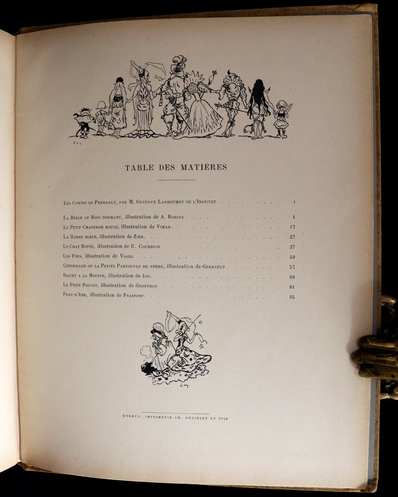 1890 Rare French Book - LES CONTES DE PERRAULT - Fairy Tales by Charles Perrault.