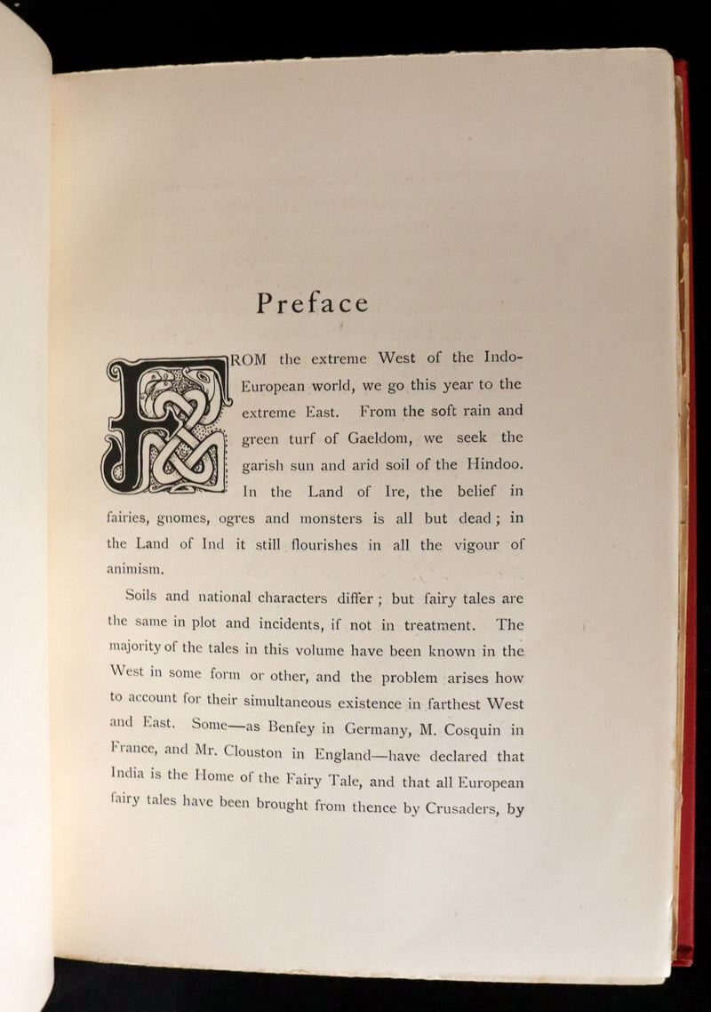 1892 Rare First Edition - INDIAN Fairy Tales by Joseph Jacobs illustrated by John D. Batten.