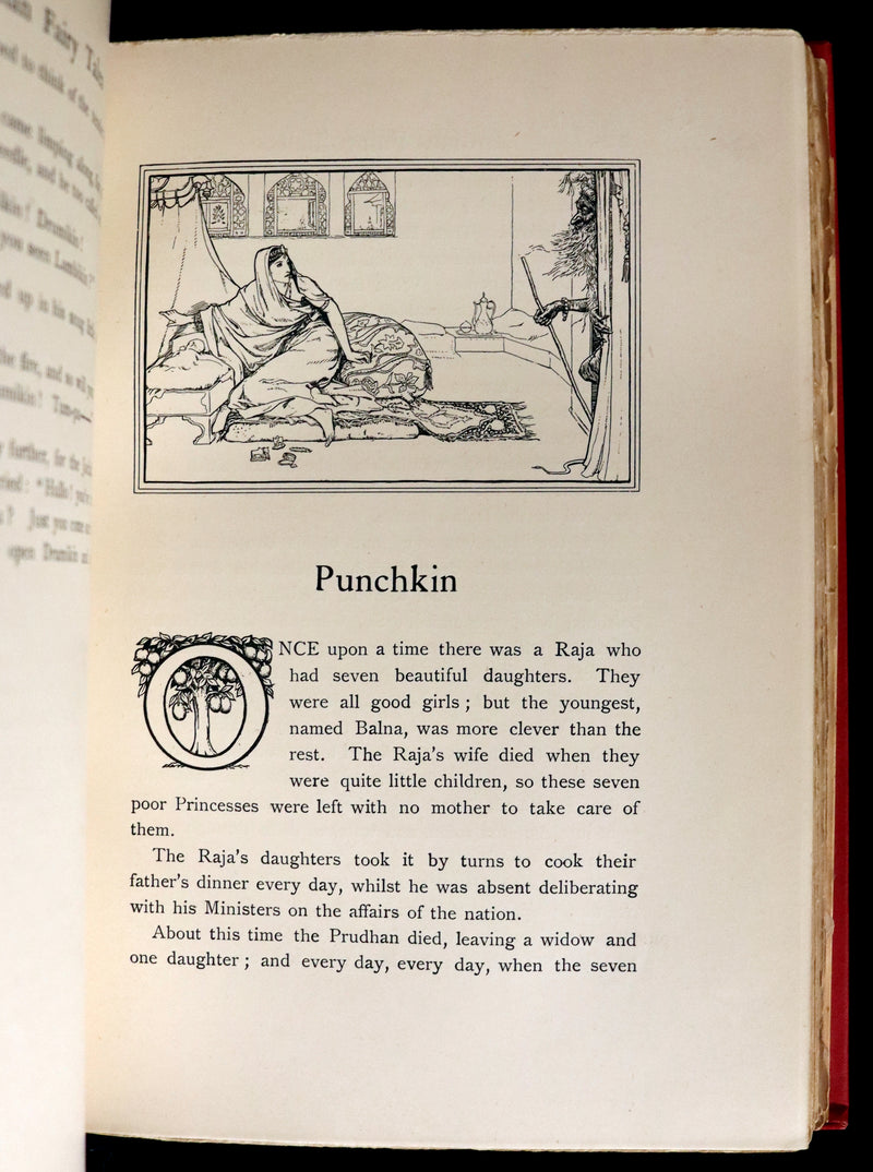 1892 Rare First Edition - INDIAN Fairy Tales by Joseph Jacobs illustrated by John D. Batten.