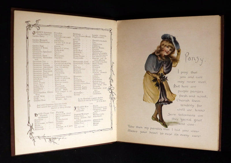 1890 Scarce Victorian Floriography Book ~ The Language of Flowers by Ernest Nister.