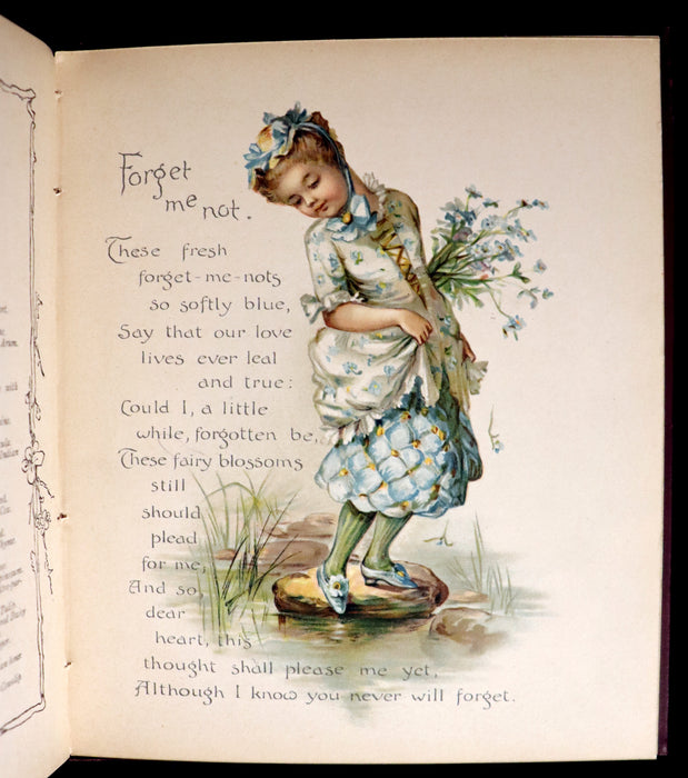 1890 Scarce Victorian Floriography Book ~ The Language of Flowers by Ernest Nister.