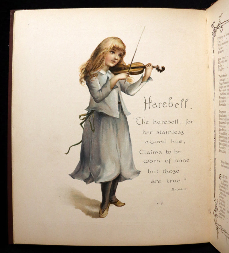 1890 Scarce Victorian Floriography Book ~ The Language of Flowers by Ernest Nister.