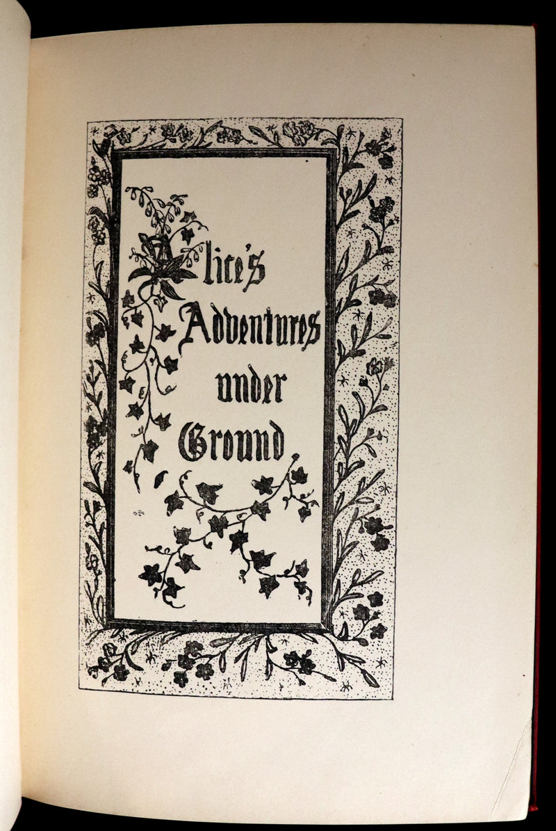 1886 Rare First Edition - Alice's Adventures Under Ground illustrated by Lewis Carroll.