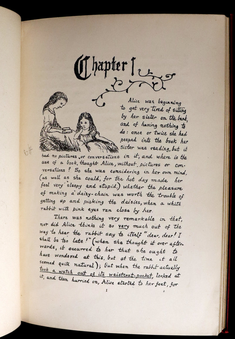 1886 Rare First Edition - Alice's Adventures Under Ground illustrated by Lewis Carroll.