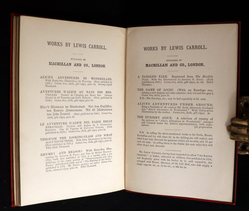 1886 Rare First Edition - Alice's Adventures Under Ground illustrated by Lewis Carroll.