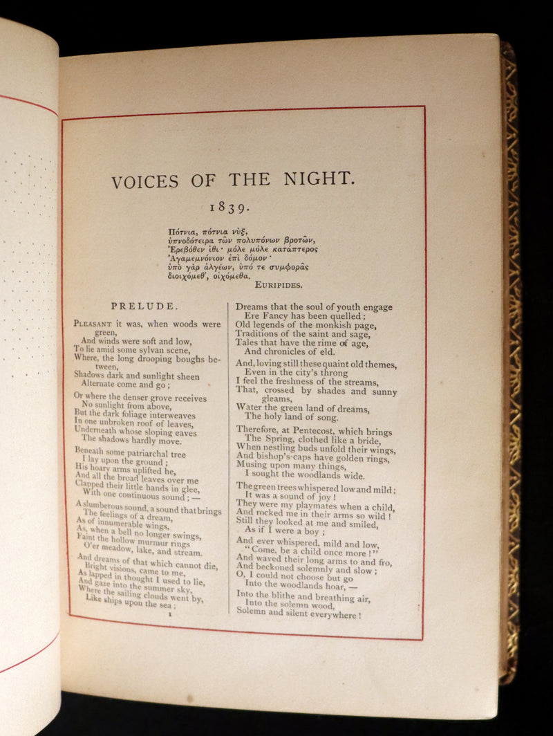 1870 Rare with Longfellow Signature - The Poetical Works of Henry Wadsworth Longfellow.