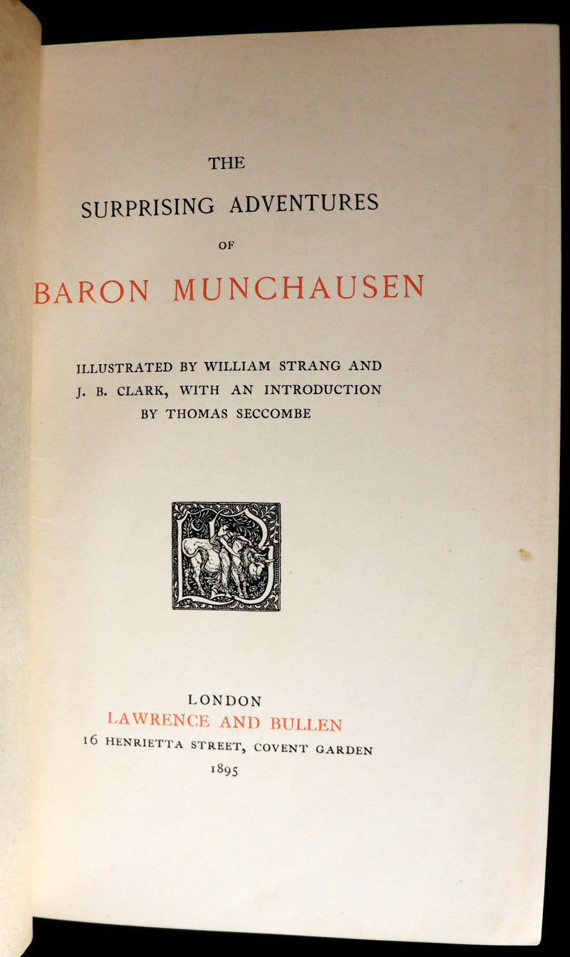 1895 First Edition illustrated by Strang & Clark - The Surprising Adventures of Baron MUNCHAUSEN.